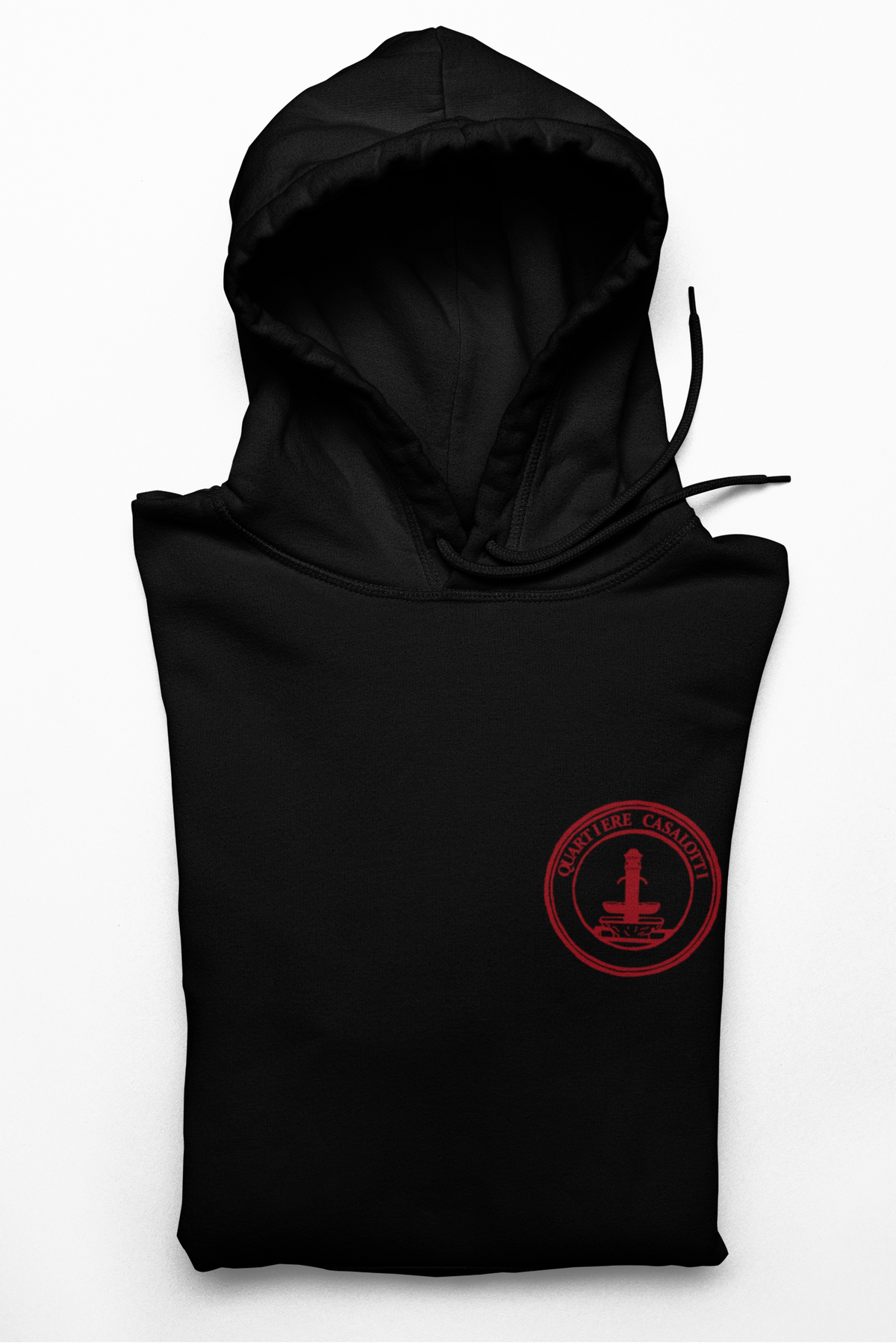 Felpa con cappuccio quartiere Casalotti rossa