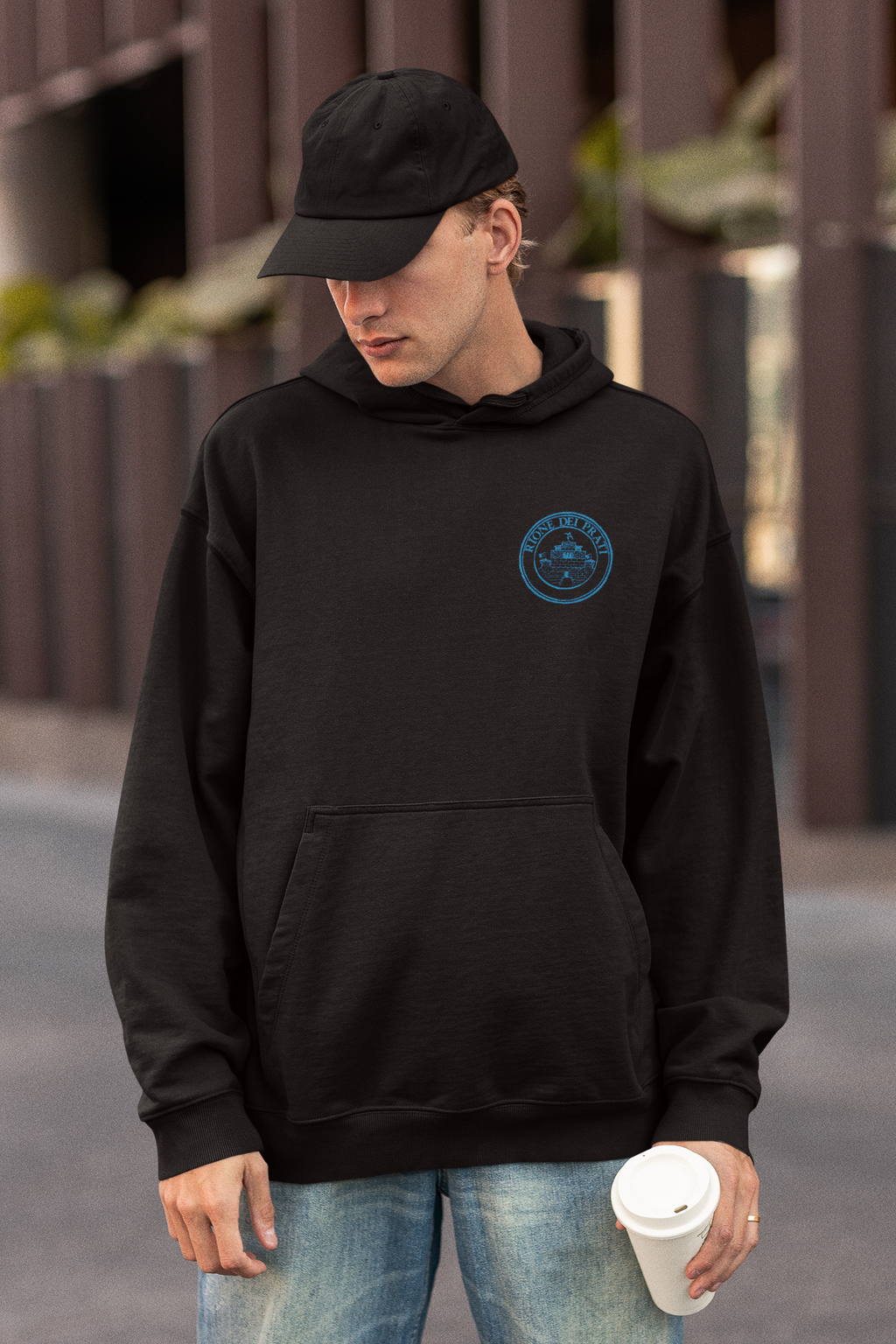 Felpa con cappuccio Rione Prati (XXII) nera