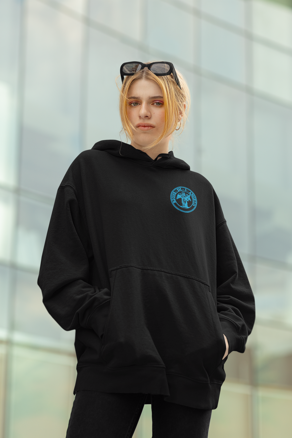 Felpa con cappuccio Rione Sant'Angelo (XI) nera